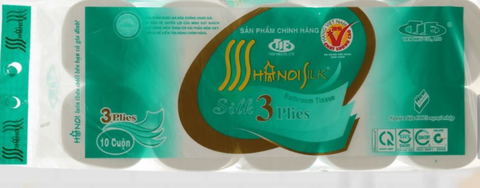 10 cuộn giấy vệ sinh Hà Nội xanh 3 lớp