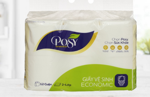 12 cuộn giấy vệ sinh Posy Economic 2 lớp