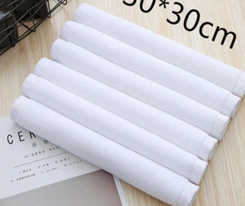 Khăn trắng cotton 30x30