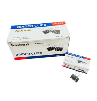 Hộp 12 chiếc kẹp kẹp tài liệu đen Sammi cao cấp, Kẹp buom đen 15mm