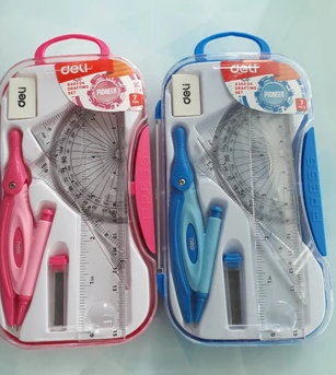 EK30304 Bộ eke hộp nhưa chì kim Deli