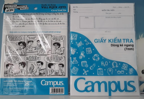 TPBR70G Giấy kiểm tra campus cấp 2 Không Chấm Xanh biển