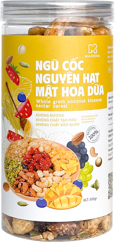 NGŨ CỐC NGUYÊN HẠT MẬT HOA DỪA 500G