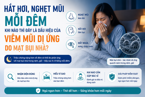 Hắt Hơi, Nghẹt Mũi Mỗi Đêm — Khi Nào Thì Đây Là Dấu Hiệu Của Viêm Mũi Dị Ứng Do Mạt Bụi Nhà?