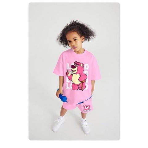 Bộ cotton cộc tay Tilani Lotso màu hồng