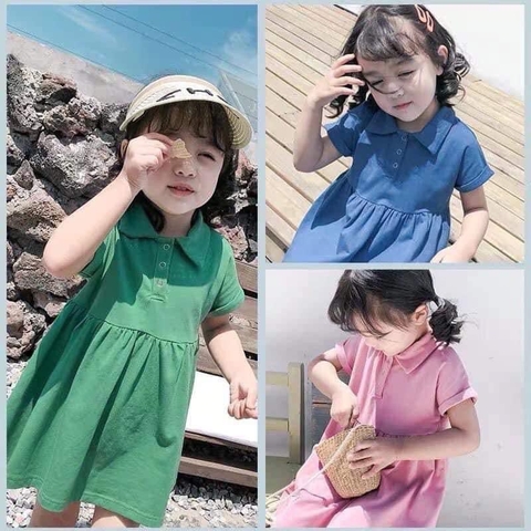 Váy cotton polo 3 màu cho bé