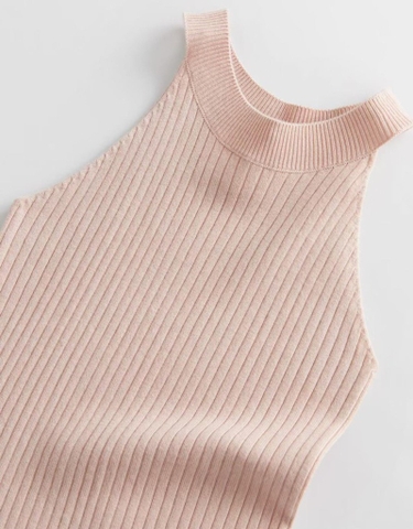 Áo len tăm Zara sát nách cổ yếm 2 màu hồng, trắng