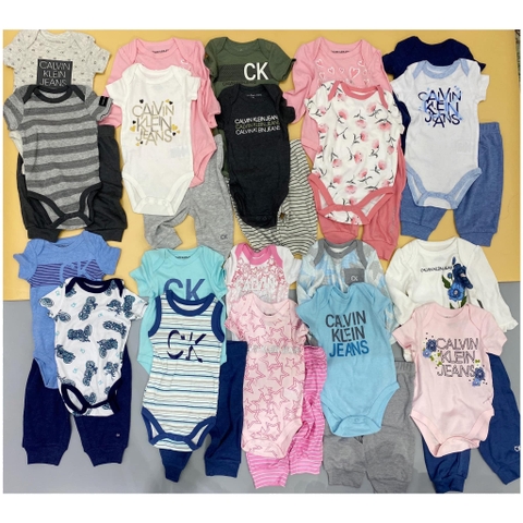 Set 2 body kèm quần dài hãng Calvin Klein Jeans bé trai, bé gái nhiều mẫu