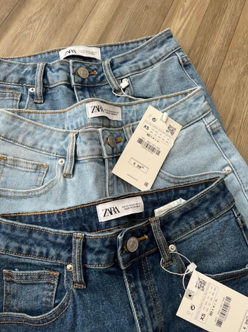 Quần jean Zara dáng lửng tua gấu 3 màu