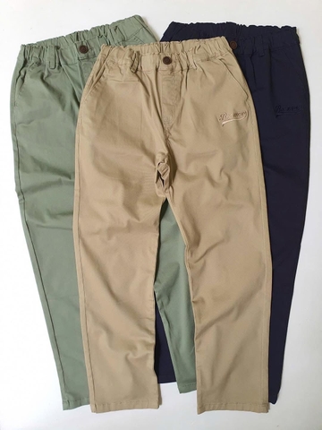 Quần dài kaki Beemon cạp chun 3 màu be, xanh rêu, navy