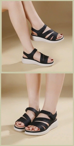 Sandal Siketu da PU siêu nhẹ 3 màu đen, xanh mint, be