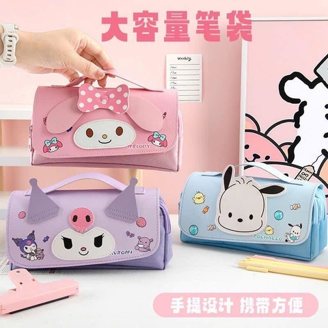 Túi vải đựng bút hình Kuromi, Pochacco, Melody