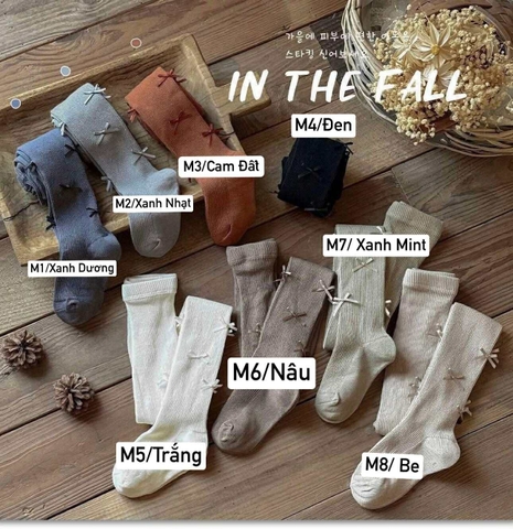 Quần tất len đính nơ 8 màu (M1 - M4)