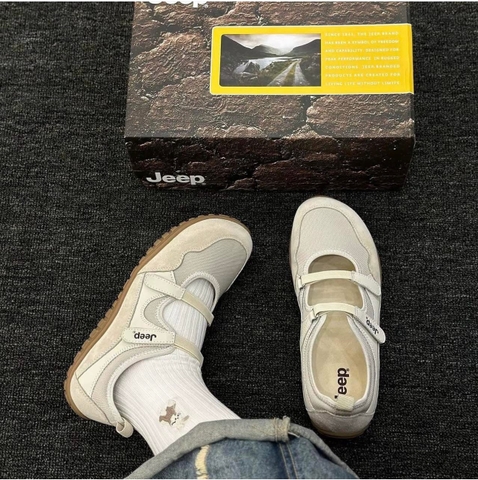 Giày Jeep Mary Jane quai dán kiểu dáng búp bê cho nữ