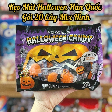 Gói 20 cây kẹo mút mix hình Halloween Candy Hàn Quốc