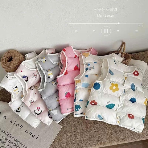 Áo gile phao hoạ tiết 13 mẫu cho bé