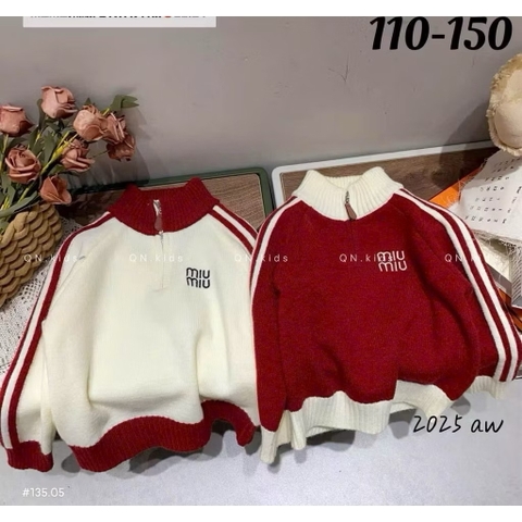 Áo khoác len cardigan Miu Miu cao cổ 2 màu kem, đỏ