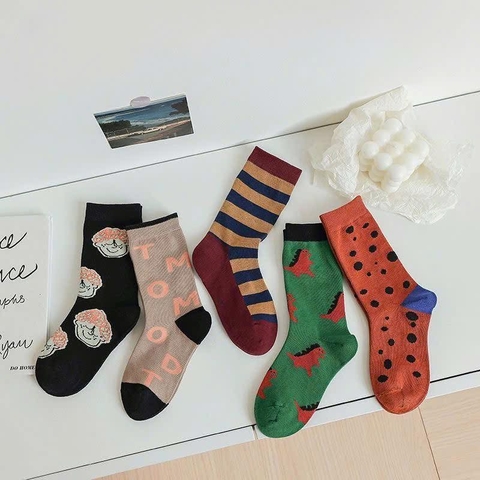 Set 5 đôi tất cao cổ style hàn Kids socks cho bé