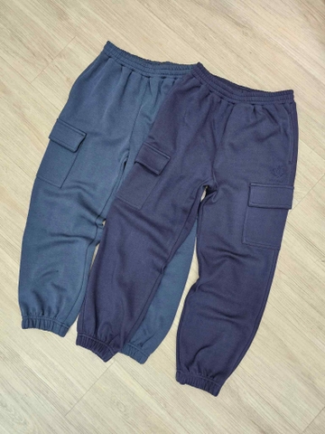 Quần nỉ jogger 2 da Beemon túi hộp 2 màu xanh