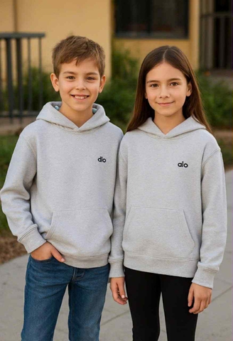 Áo nỉ alo da cá hoodie có túi hãng 2 màu xám, đen size đại