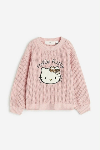 Áo len dài tay H&M Hello Kitty hồng nhạt