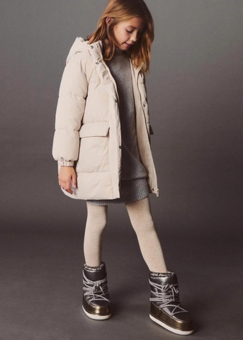 Áo khoác phao dáng dài Name It màu trắng