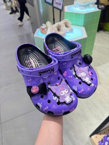 Dép sục crocs Kuromi màu tím