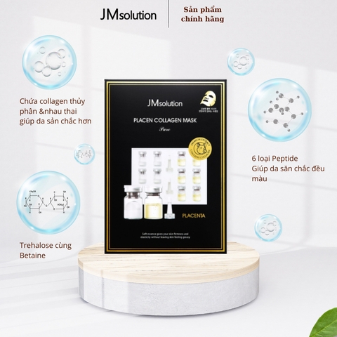 Combo 10 mặt nạ JMSolution Placen Collagen Mask Pure cấp ẩm