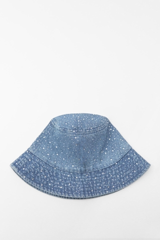 Mũ bucket jean đính đá ZARA