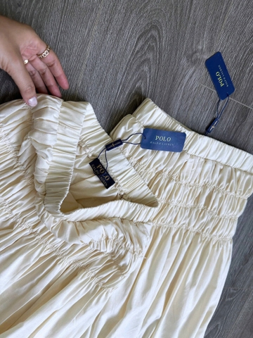Chân váy nhún Polo Ralph Lauren màu be dáng dài