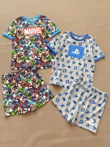 Bộ cộc tay bé trai 2 mẫu Marvel Và Play Station
