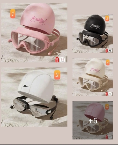 Set mũ và kính bơi WARRIOR 9 mẫu