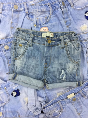 Quần sooc jeam hoạ tiết chìm xương rồng 9/12M