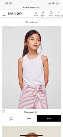 MANGO AUTH - Áo ba lỗ tank top Mango 2 màu