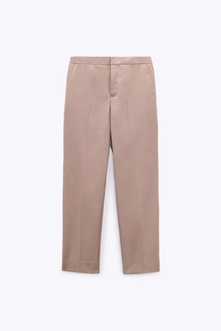 Quần Zara kaki suông Dusty Pink