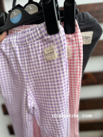 Quần caro kẻ da cá hãng ToTo Heros 3 màu hồng, tím, đen