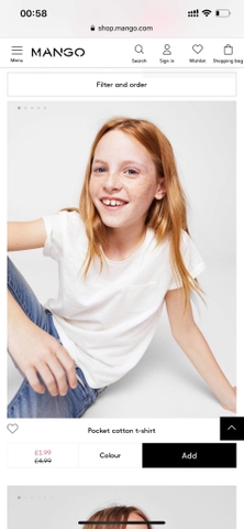 MANGO AUTH - Áo phông cộc tay basic có túi ngực