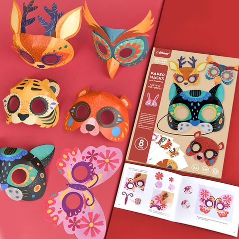 Gấp giấy mặt nạ Origami Paper Masks hãng Mideer chủ đề động vật