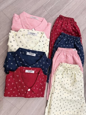 Bộ pyjama cộc tay nữ GUESS 4 màu hoạ tiết hoa