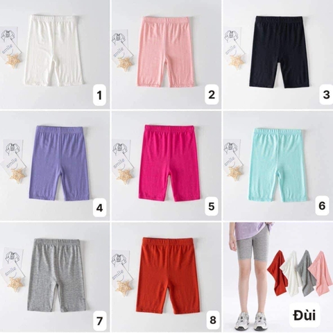 Quần legging 16 màu 2 loại lửng và đùi cho bé gái size đại