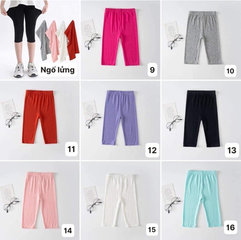 Quần legging 16 màu 2 loại lửng và đùi cho bé gái size đại