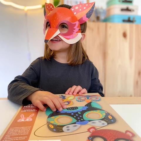 Gấp giấy mặt nạ Origami Paper Masks hãng Mideer chủ đề động vật