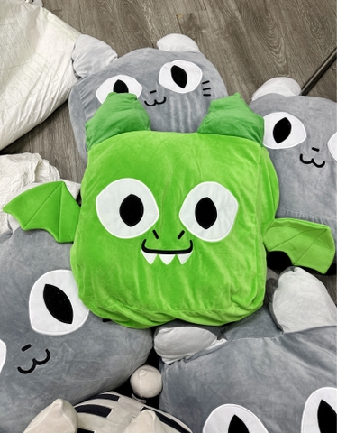 Gối bông mẫu Mèo ghi, xanh size TO big game