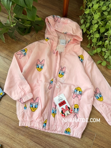 Áo khoác gió Disney 2 lớp mẫu Mickey xanh, Daisy hồng
