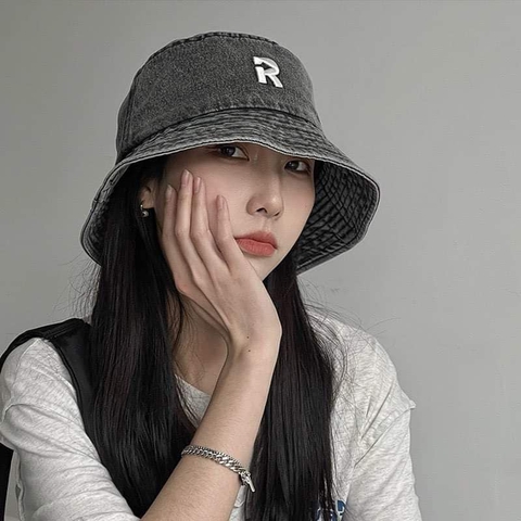 Mũ denim bucket logo R 3 màu