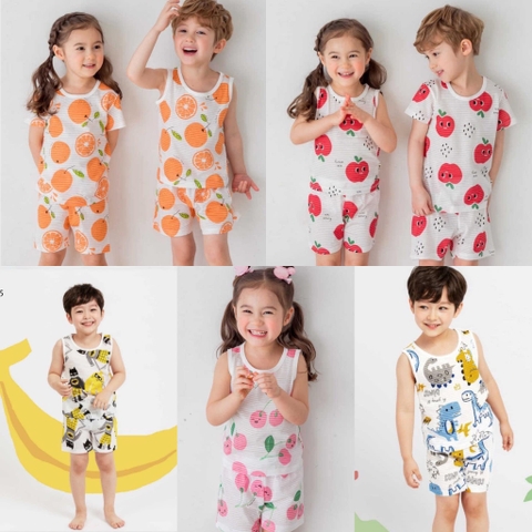 Bộ cotton giấy sát nách The Minou xuất Hàn nhiều mẫu cho bé