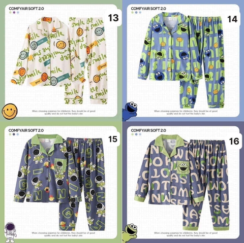 Bộ pyjamas 16 mẫu cho mẹ và bé