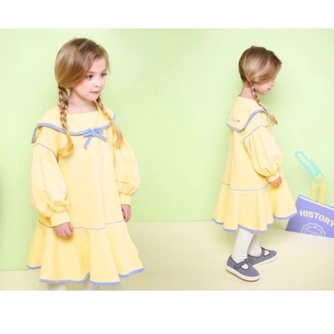 Váy thuỷ thủ nỉ da cá JELISPOON xuất Hàn 2 màu vàng và tím