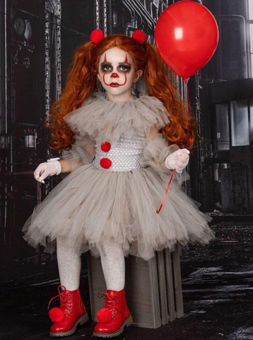 Set váy voan hóa trang Halloween chú hề Pennywise 4 chi tiết