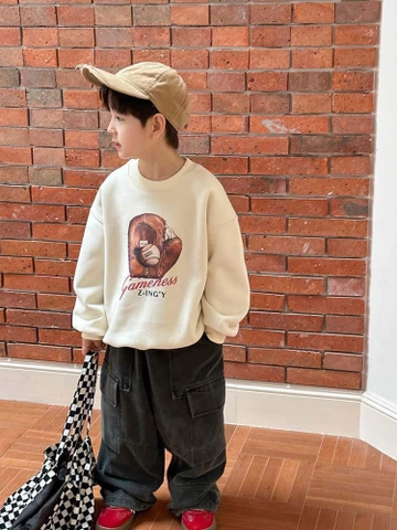 Áo nỉ dài tay có lót AMBB 6 màu cho bé